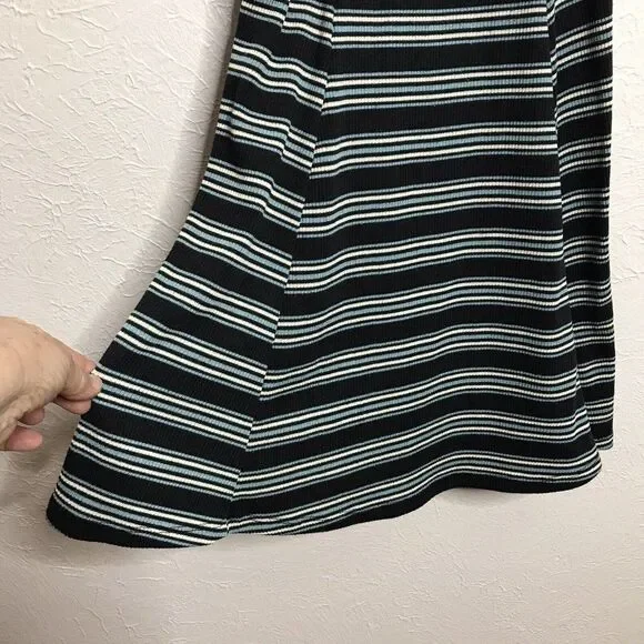 Hollister Womens Striped Ribbed Tank Top Halter Skater Fit & Flare Dress Small - Picture 4 of 12